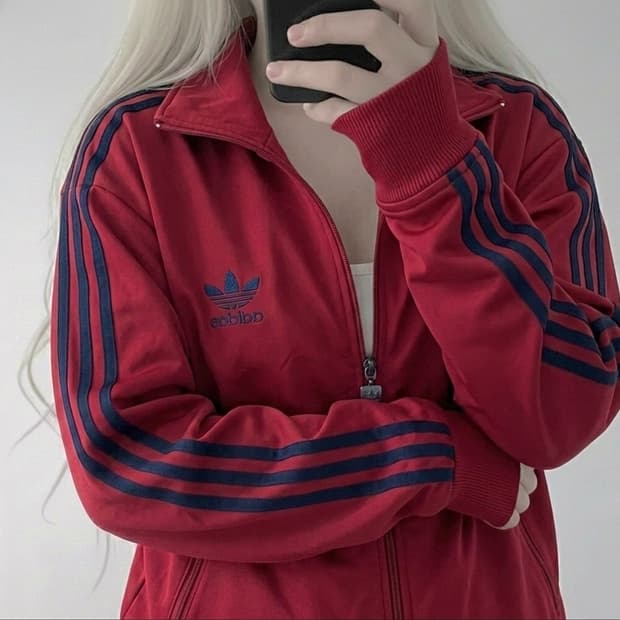 90s 아디다스 파이어버드 버건디 네이비 트랙탑 져지