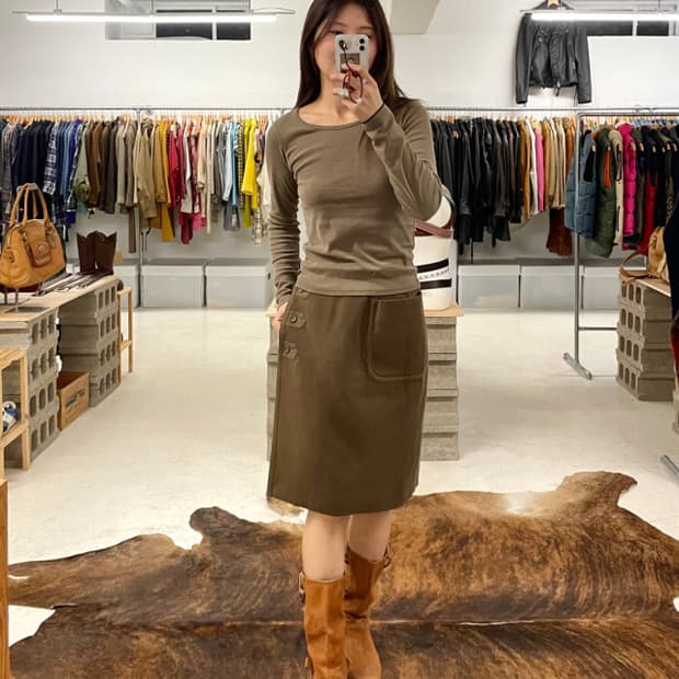 CHRISTIAN DIOR wool skirt 디올 울 랩스커트