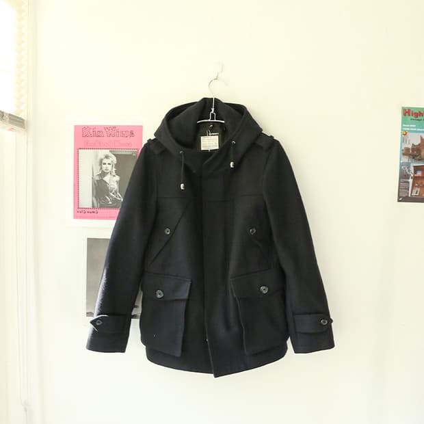 캐서린 햄넷 네이비 후드 피코트