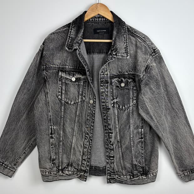 86로드 블랙 워싱 데님 자켓