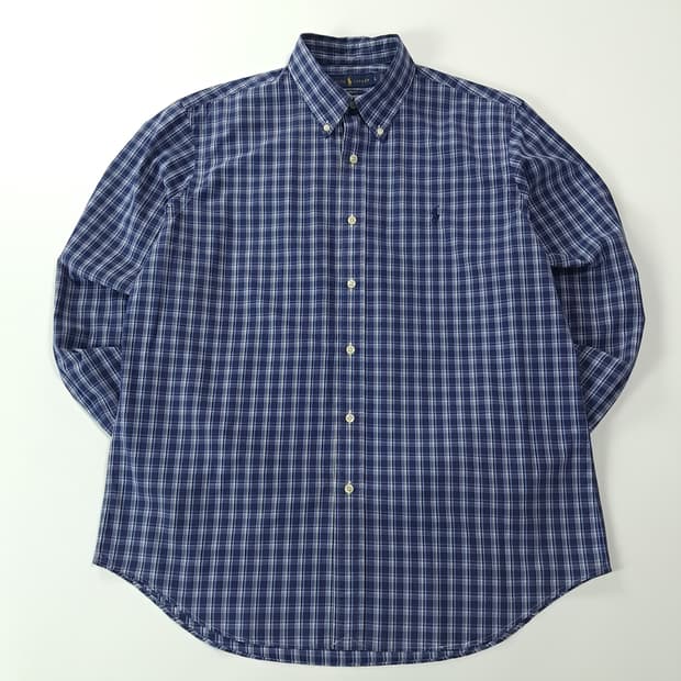 CK281 L 폴로 커스텀핏 스몰타탄체크 네이비 셔츠 남방