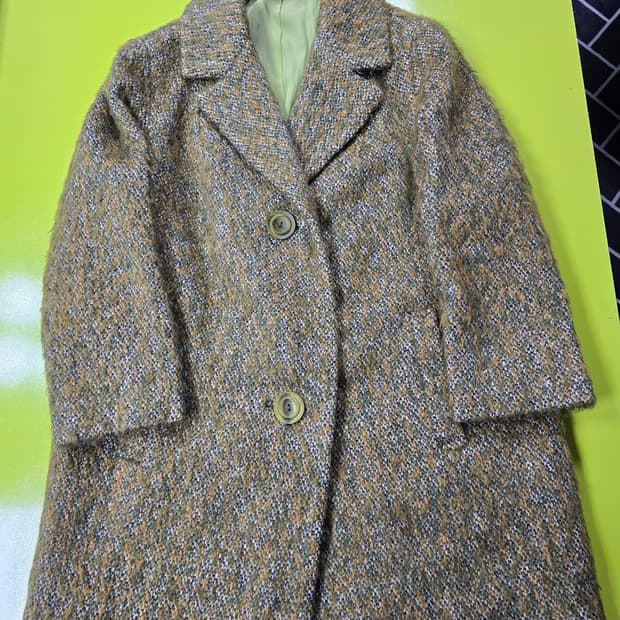 헤링본 트위드 하프 코트 (1222)
