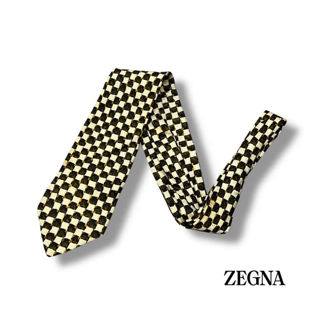  에르메네질도 제냐 패턴 실크 넥타이 y14363