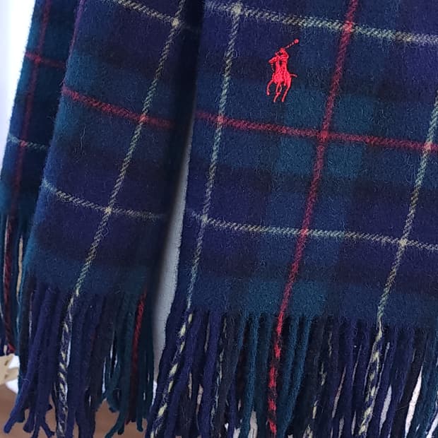 랄프로렌 블랙와치 빅 머플러