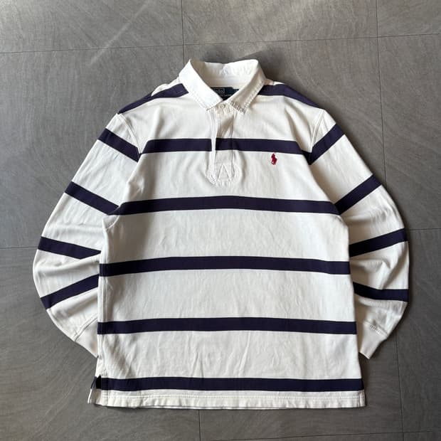 폴로 아이코닉 스트라이프 럭비 티셔츠