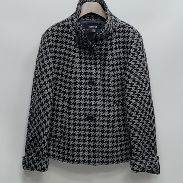 DKNY 하운드투스 패턴 모100% 숏 자켓 / 여 55 (85)
