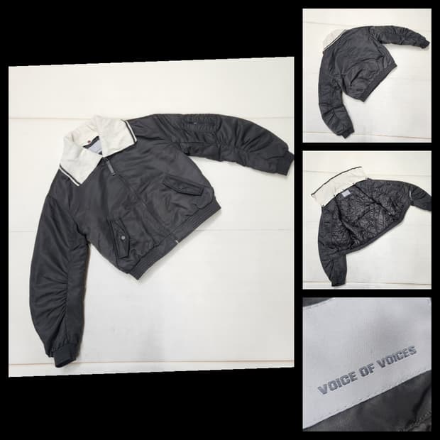 정품 보브 여성 니트 카라 크롭 누빔 항공 점퍼 55