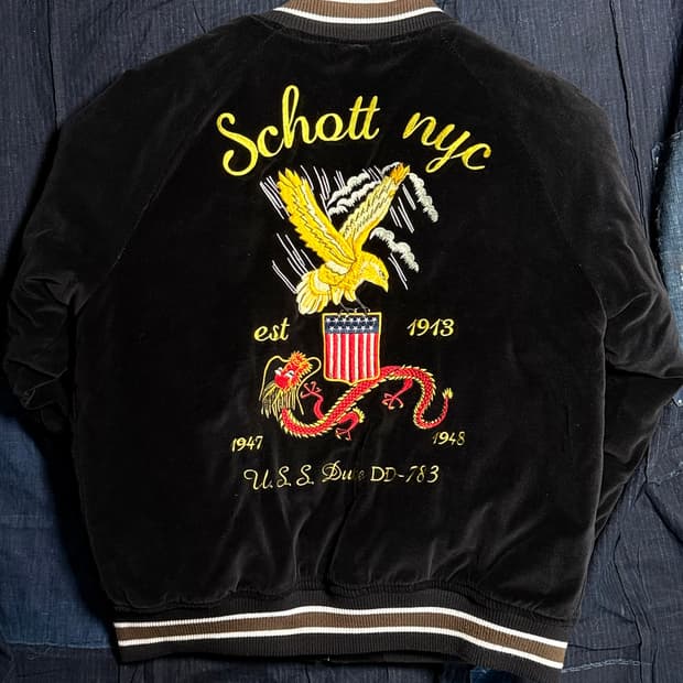 쇼트 N.Y.C. 16FW 듀크 벨벳 수베니어 자켓 XL