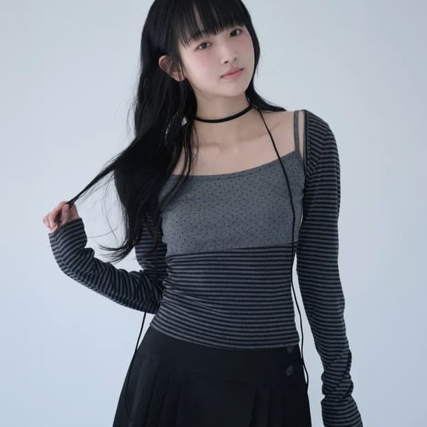 미레코 나시&볼레로 세트 차콜