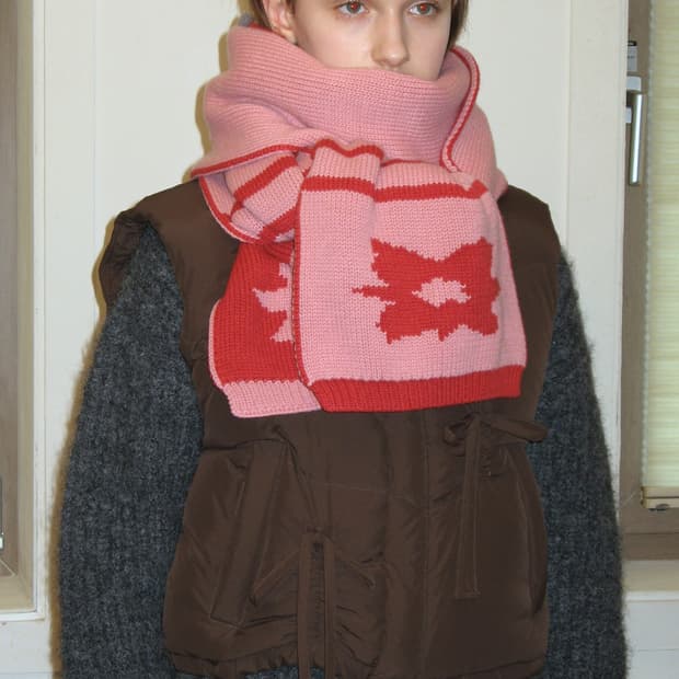 시눈 플라워 자카드 머플러 목도리 스카프