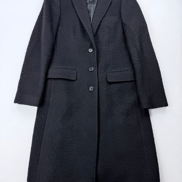 돌체앤가바나 울 모헤어 쓰리버튼 블랙 롱 코트