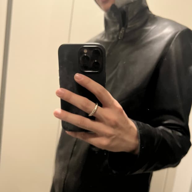 릭오웬스맛 자라 양가죽 하이넥 레더