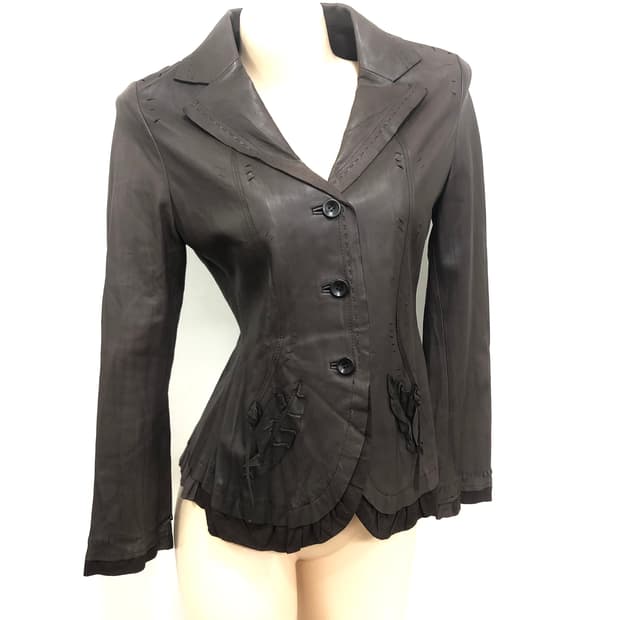 fairy brown sheep skin leather jacket