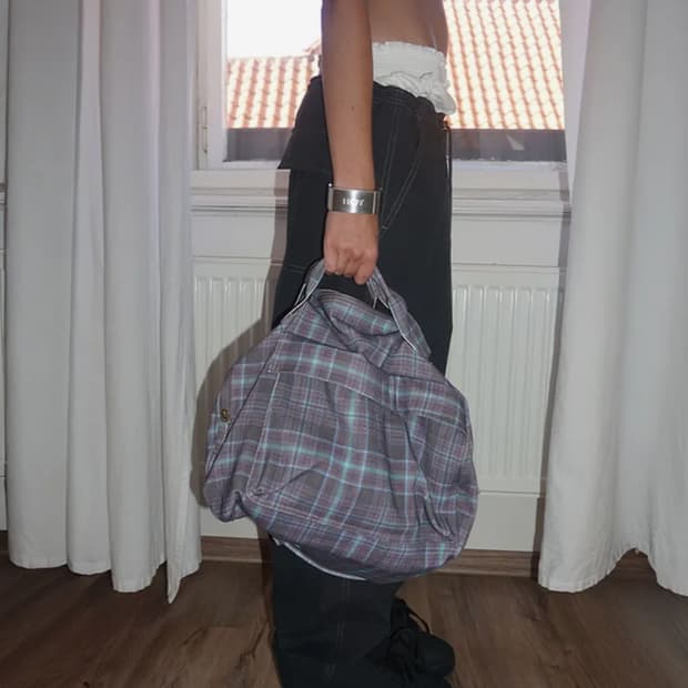 스컬프터 Three-Way Twill Bag Purple Check