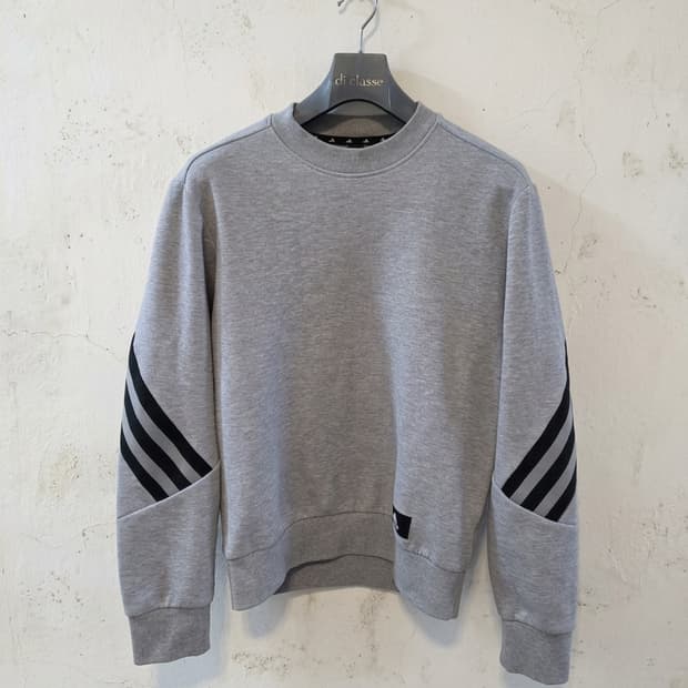 아디다스 삼선 회색 맨투맨 티셔츠 S