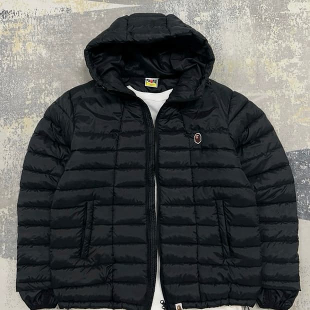 베이프 Bape 후드 포켓 경량패딩 블랙