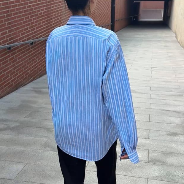 Hermes Blue Striped Shirt