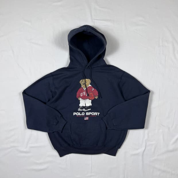 90s 폴로랄프로렌 og usa 베어 후드티