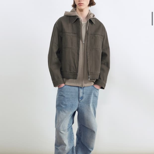 인사일런스 가먼트다잉 데님 자켓 BROWN