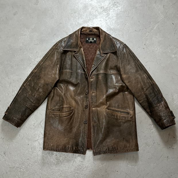 90's 빈티지 디스 레더 카코트 빈티지 레더 자켓