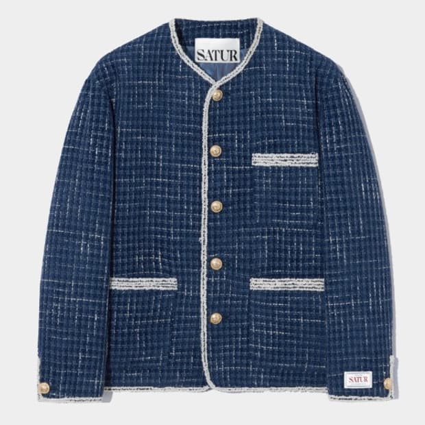 세터 몰턴 트위드 자켓 블루 L