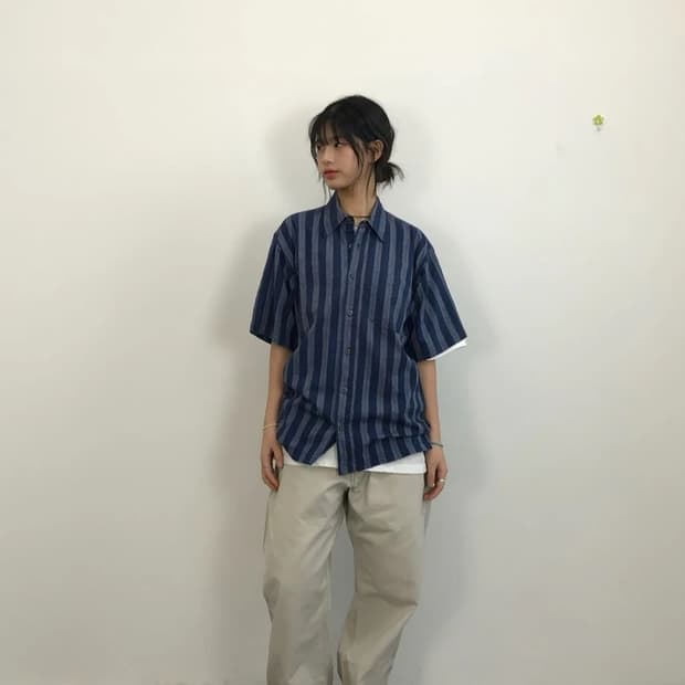 Troy Bros Blue Stripe Shirt