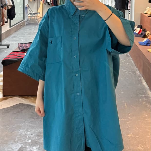 폴로 랄프로렌 블루 반팔 셔츠 H3094