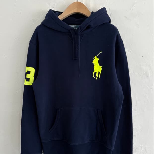Polo 폴로 랄프로렌 네온 빅포니 네이비컬러 후드티