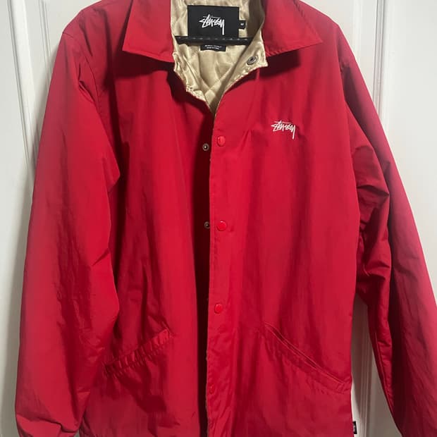 스투시 레드 코치자켓 