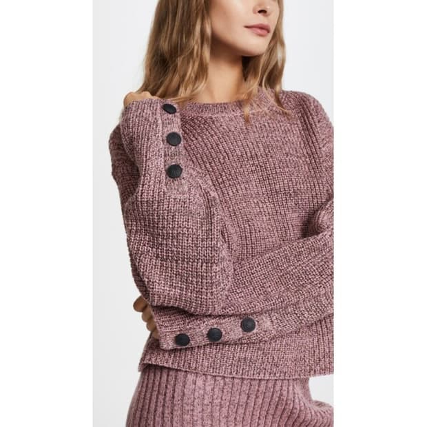 랙앤본 커프스 포인트 크루넥 스웨터