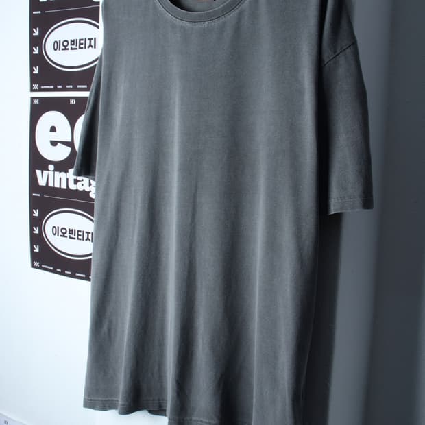 (XL-2XL) 플루크 반팔 티셔츠 빅사이즈 피그먼트 그레이-H31958
