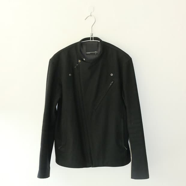 라드 뮤지션 사선 울 바이커 자켓 