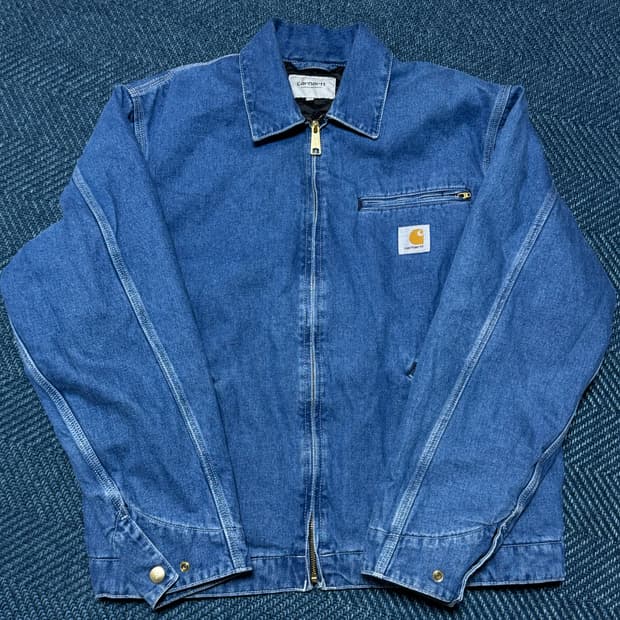 [M]칼하트 디트로이트OG 자켓 블루 스톤 워시드