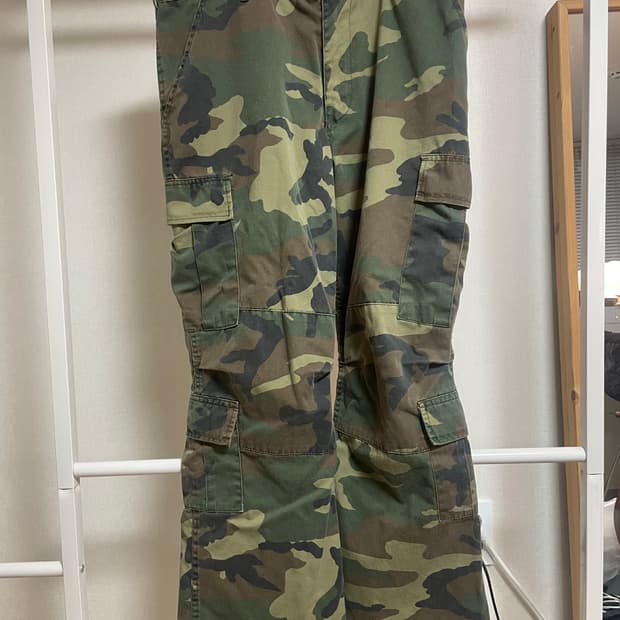 빈티지 워시드 카모 카고 팬츠 