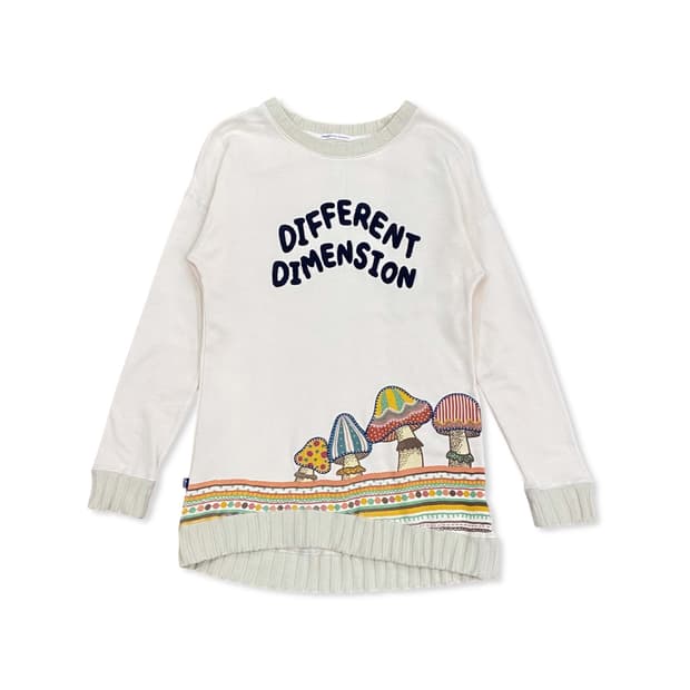 Beige Mushroom Detail Long Top