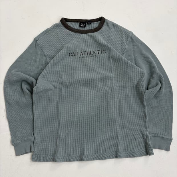 90s Gap Thermal Tee (dusty blue)
