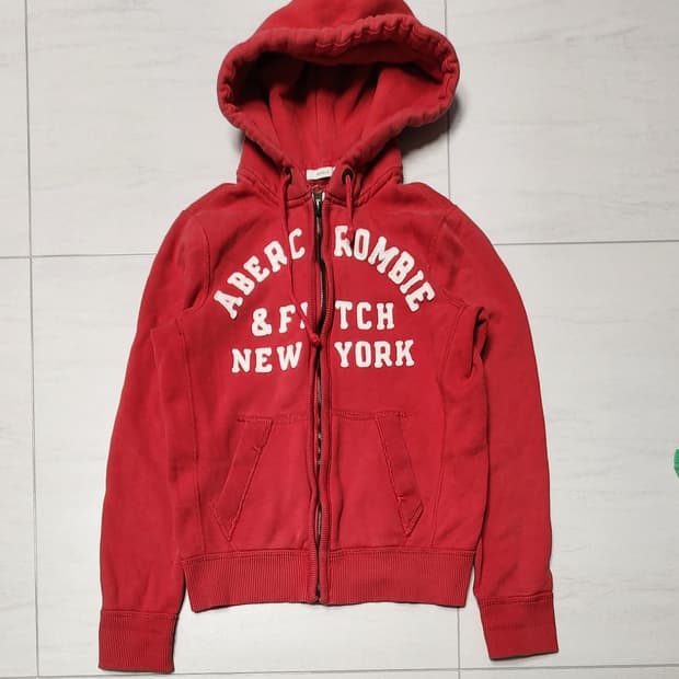 빈티지 아베크롬비 레드 후드집업 s