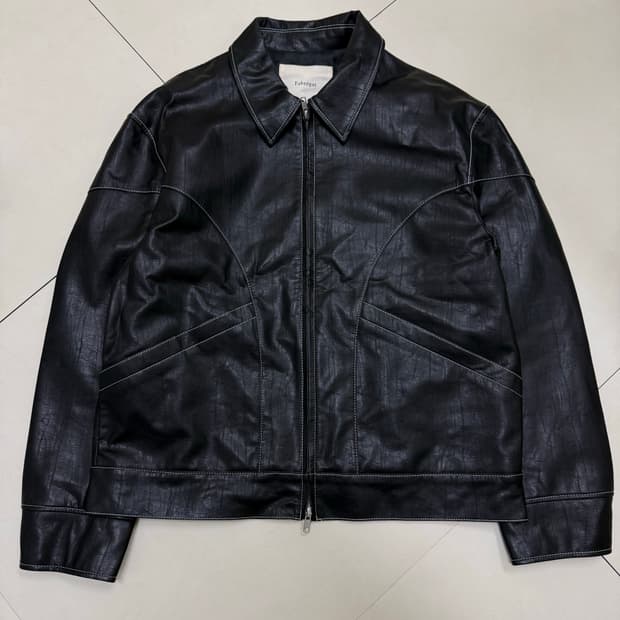 파브레가 다비드 스티치 포켓 레더 자켓