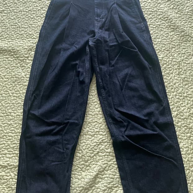 ZARA 와이드 원턱 데님 팬츠 (인디고)
