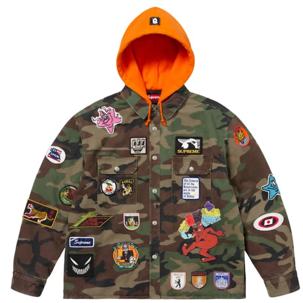 슈프림 패치스 후드집업 카모 새상품