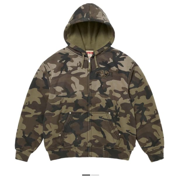 슈프림 x 트루릴리전 집업 후드 스웨트셔츠 브라운 카모 - 25FW