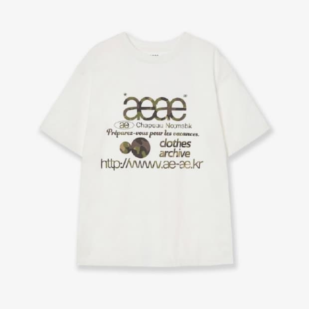 aeae WEB LOGO T-SHIRTS, WHITE/CAMO