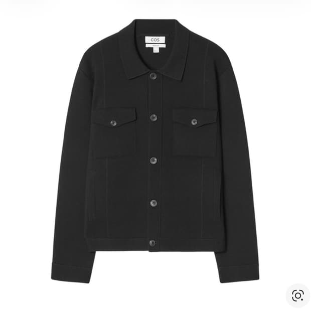COS 밀라노 니트 울 트러커 자켓 블랙(M, 새상품)