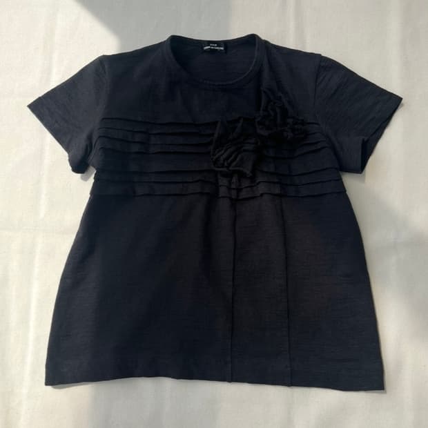 꼼데가르송 트리콧 AD2002 플리츠 구조 디테일 티셔츠