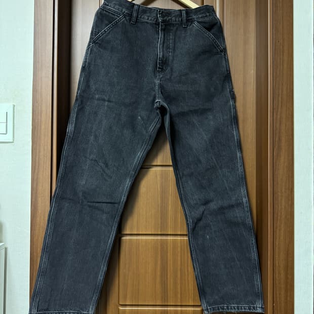 30 칼하트 싱글니 팬츠 스미스 black stone washed