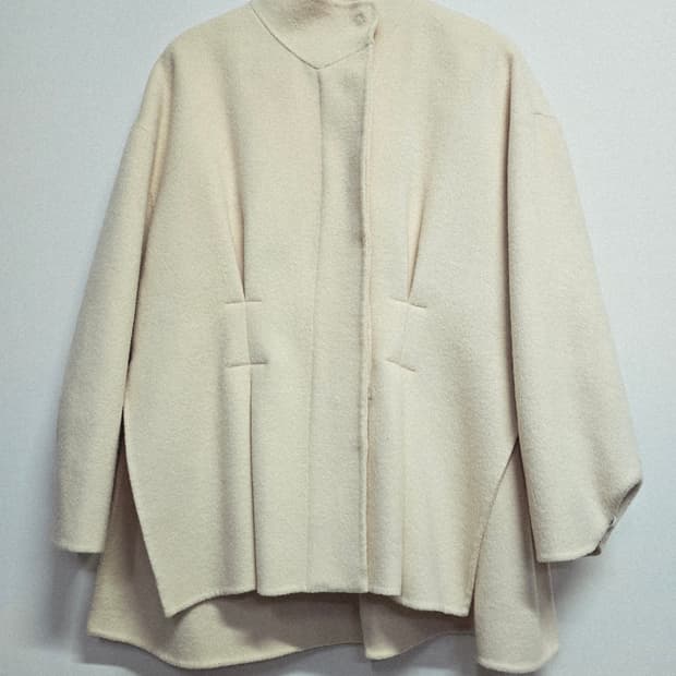 ANGELO 아이보리 핸드메이드 코트 자켓