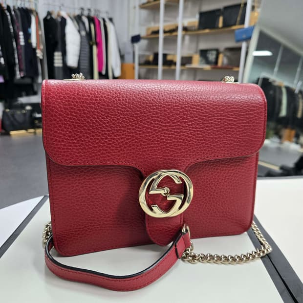 [A급컨디션] 구찌 인터로킹 GG 숄더백