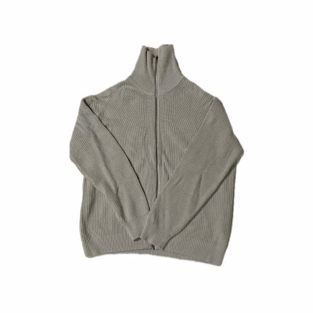 키뮤어 워셔블 하찌 2-WAY 집업니트 가디건 아이보리