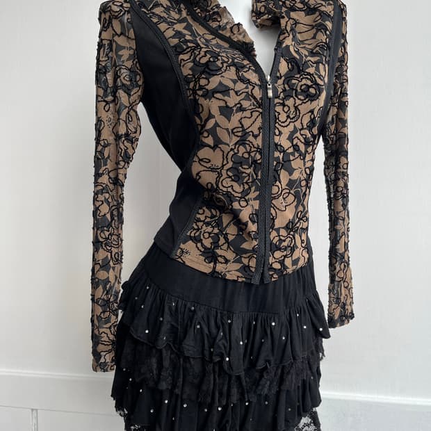 RESPIGHI 고딕 플라워 레이스 집업