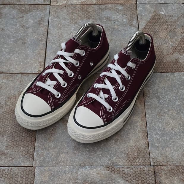 (220)컨버스 척 70 빈티지 캔버스 로우 버건디 스니커즈